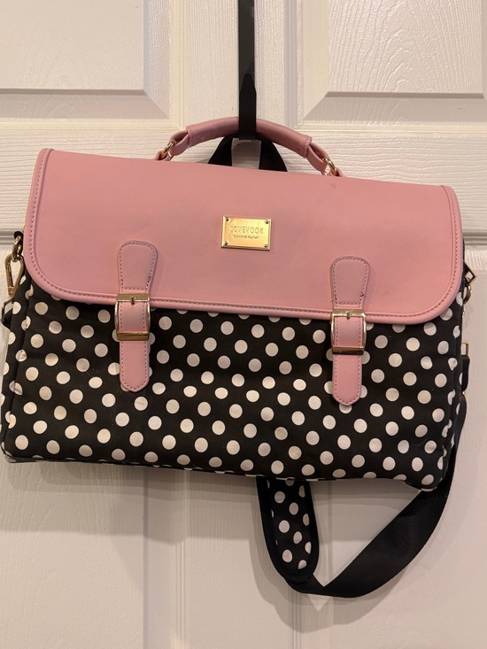 Lovevook Handbags - Pink Polka Dot laptop bag Satchel